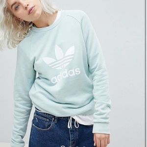 Adidas Original Trefoil Oversized Sweater in Mint